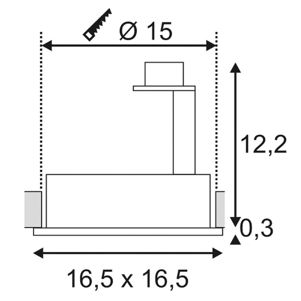 Einbaustrahler New Tria ES111 1 Square 16,5 cm weiß SLV 4024163101806