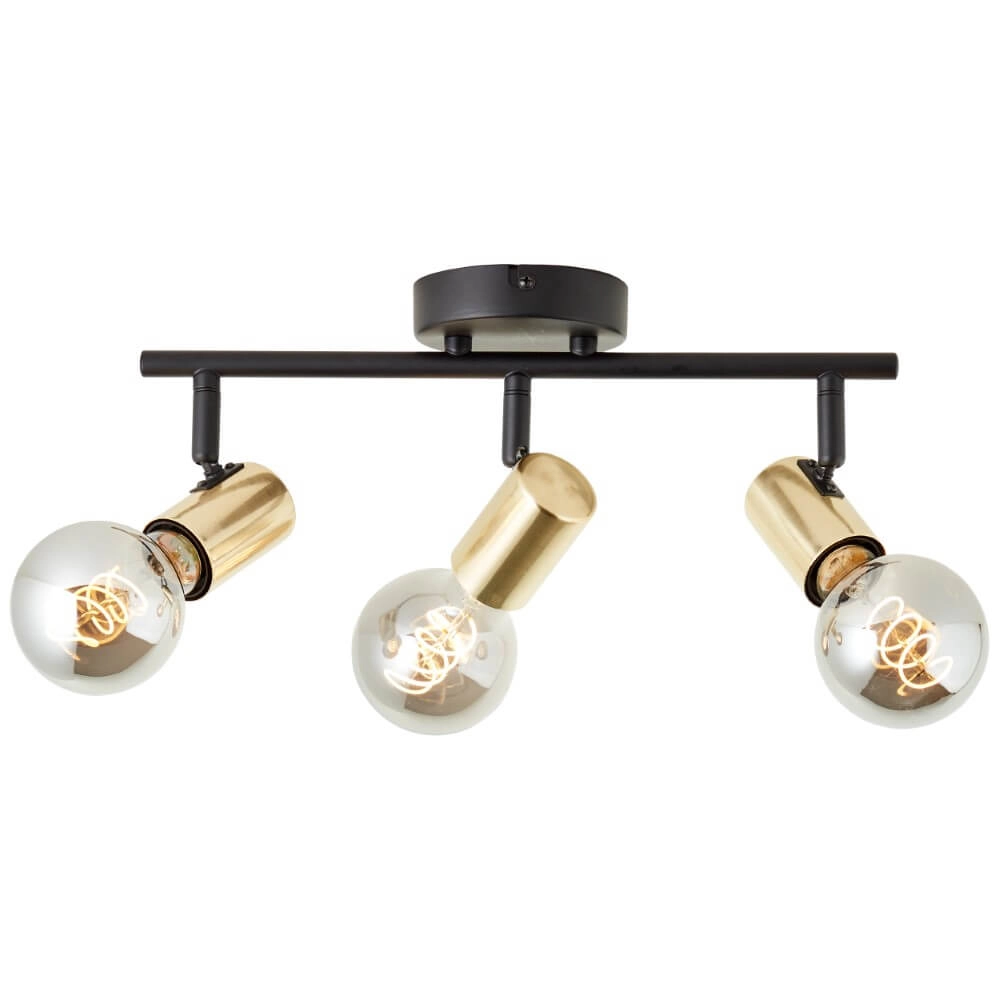 Schwarz mit goldener Deckenlampe Kerry 3-flammig