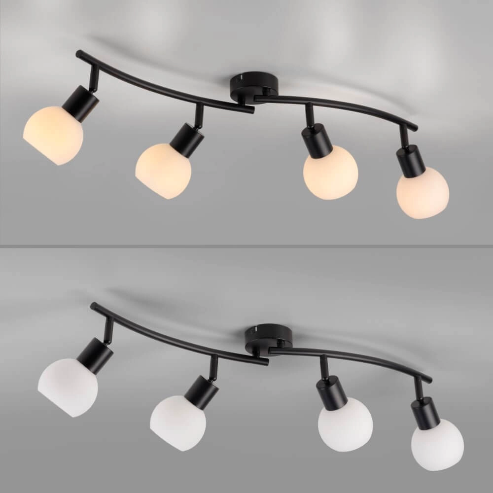 Schwarze Deckenleuchte Loki 4-Licht Just Light 4043689000790