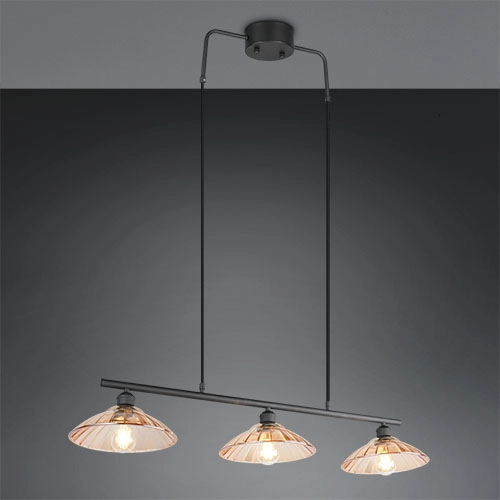 Klassische Pendellampe Eluna 3-Licht Schwarz