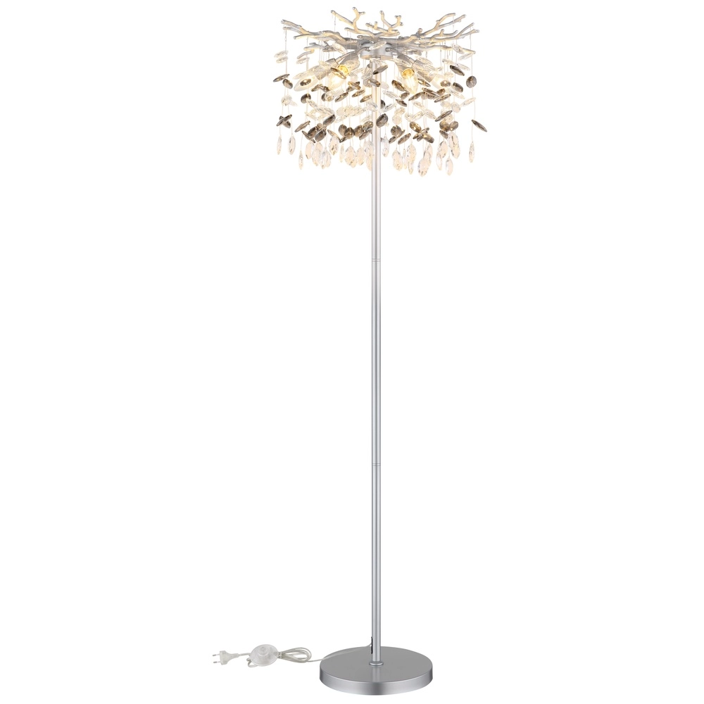 Stehlampe Queena silbergrau Ø 46 cm Globo 9007371531684