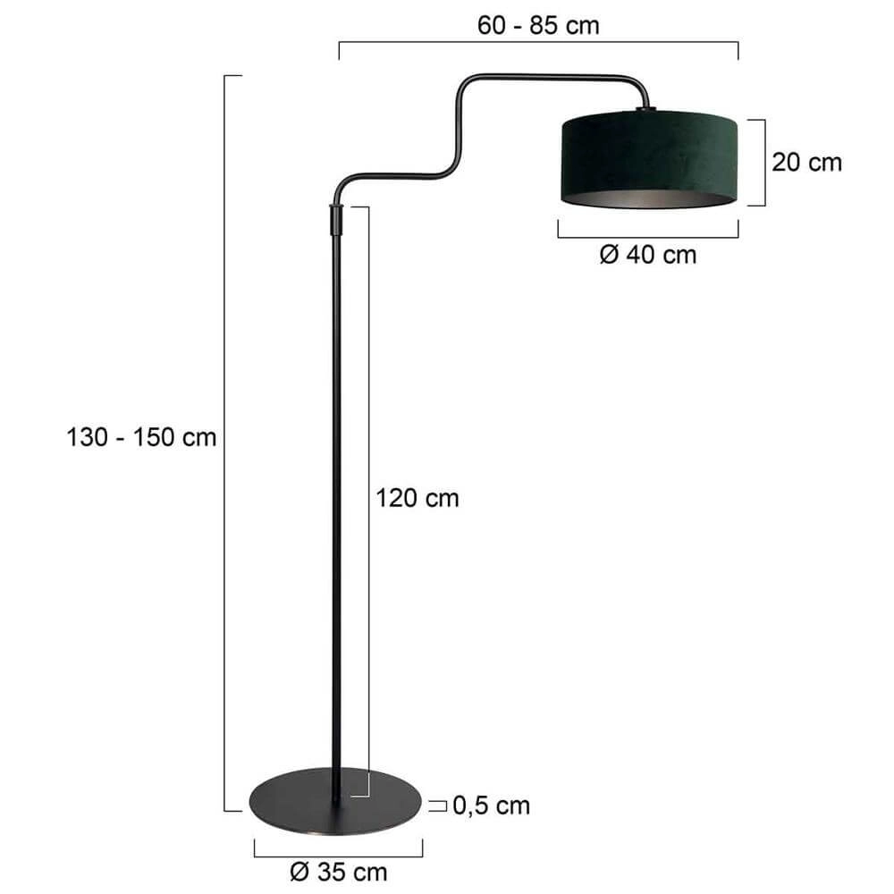Stehlampe Bloeba schwarz mit grüner Kapuze Steinhauer 8712746176971