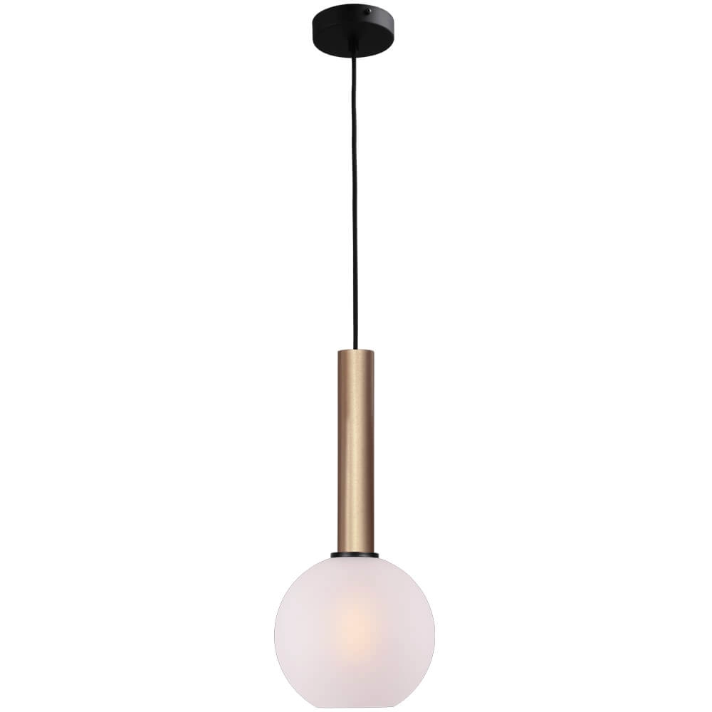 Hängelampe Ø 20cm Bella 2 Messinggold mit mattweißem Glas