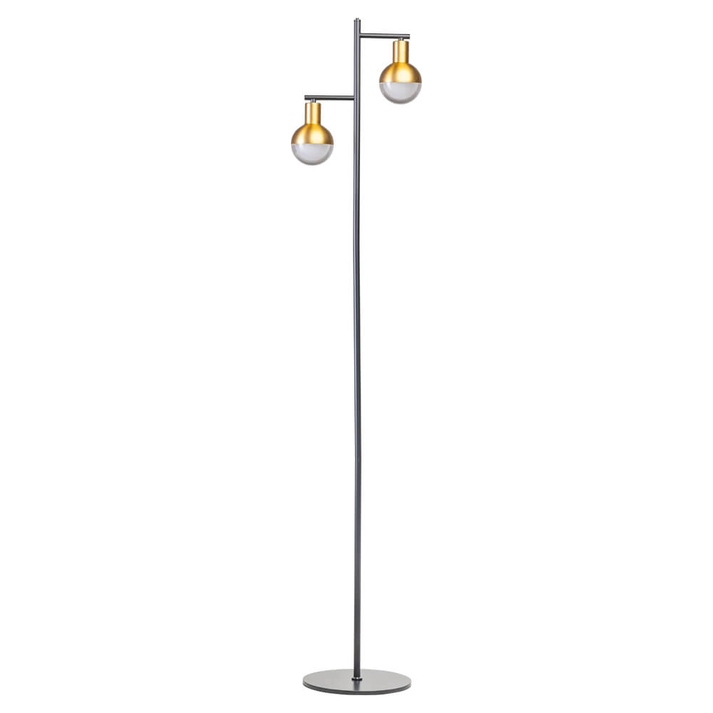 Schwarzgoldene Stehlampe Drop