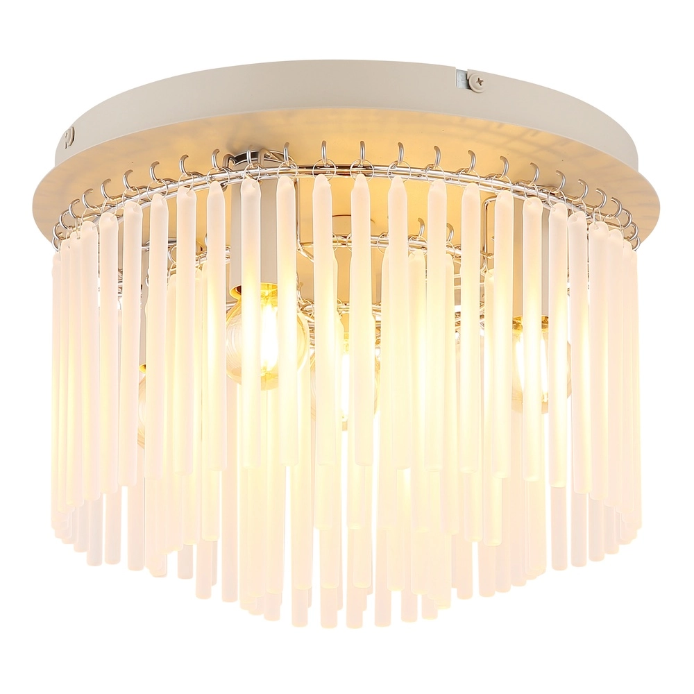 Deckenlampe Gorley sandbraun mit Glas Ø 32cm