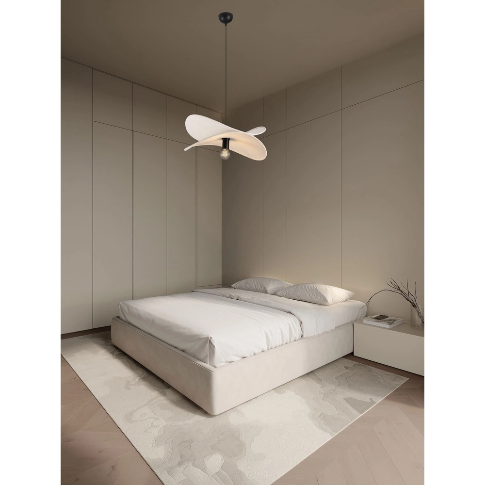 Moderne Pendellampe Luve Schwarz mit Beige