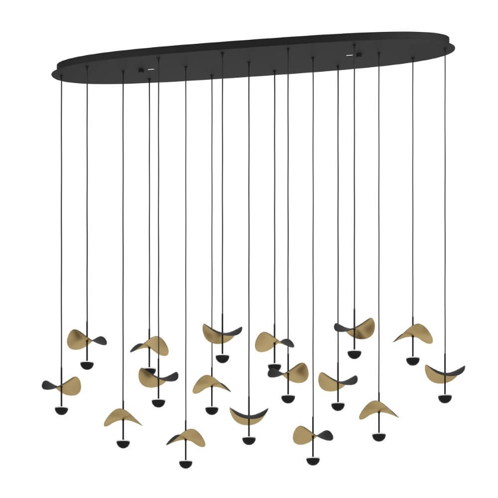 Schwarze Hängelampe Dracera mit Gold Stars of Light 9008606270576