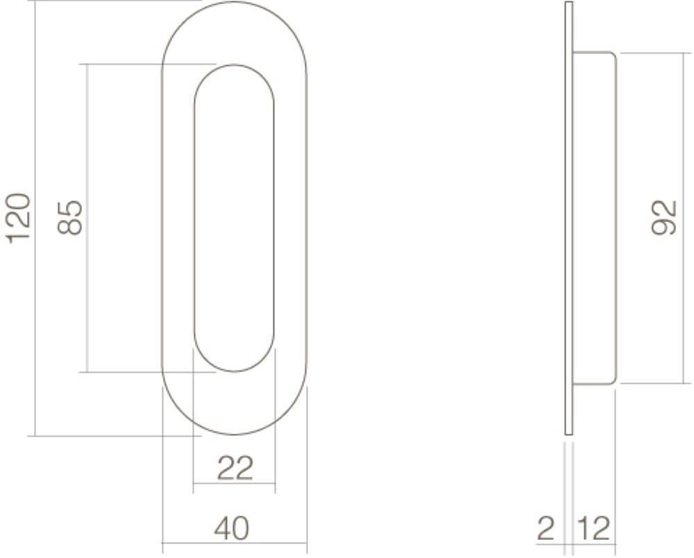 Tür-Schiebegriff Alvro oval schwarz Intersteel 8714186371510