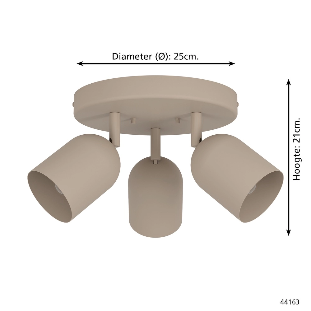 Design-Deckenstrahler Tilston 3-hell sandbraun Eglo 9008606359738