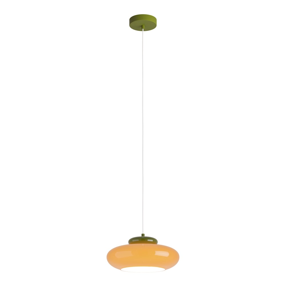 Design-Pendellampe Berardelli Orange mit grünem Ø 32 cm