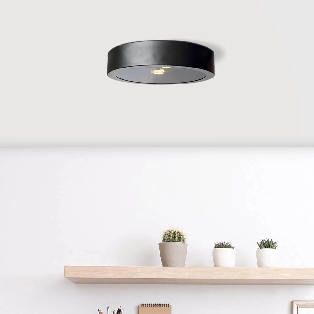 Schwarze Deckenlampe Sandros Ø 31cm mit Glas Brilliant 4004353409479