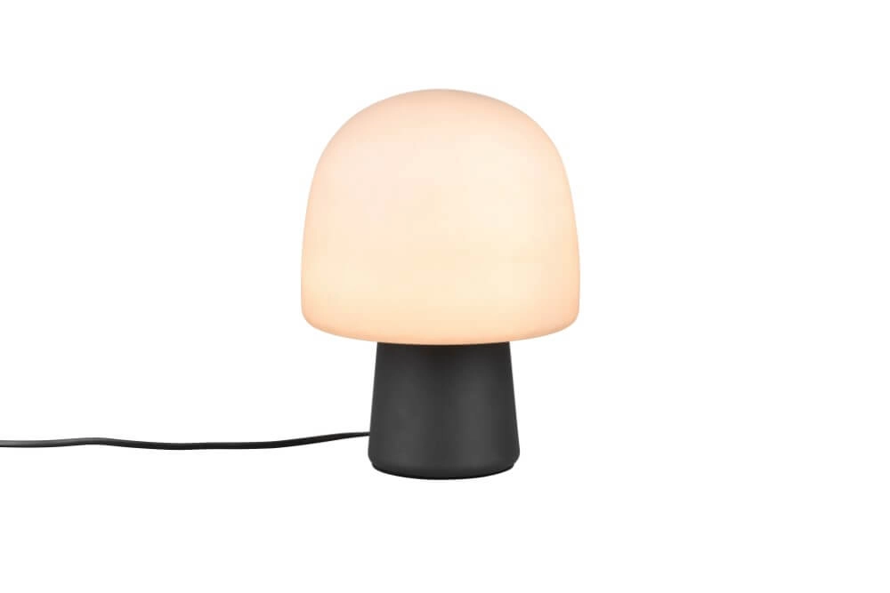 Pilz-Tischlampe Steen schwarz mit taupefarbenem Glas Trio 4017807622683