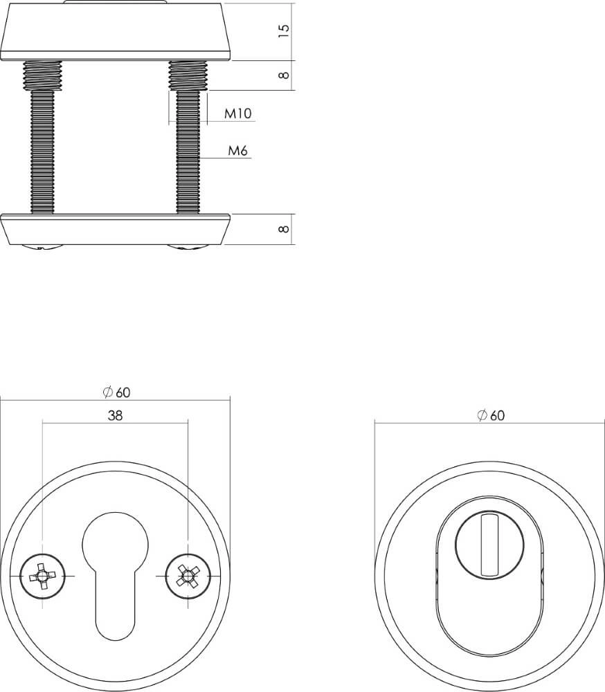 Sicherheitsrosette Salus Rundkernzugschutz Aluminium schwarz Intersteel 8714186492017