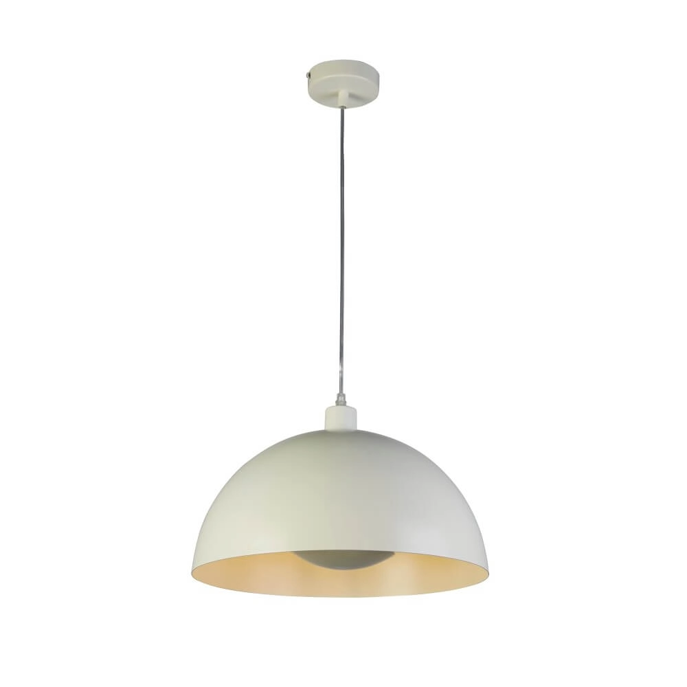 Cremefarbene Pendelleuchte Mars Schirm 20cm hoch