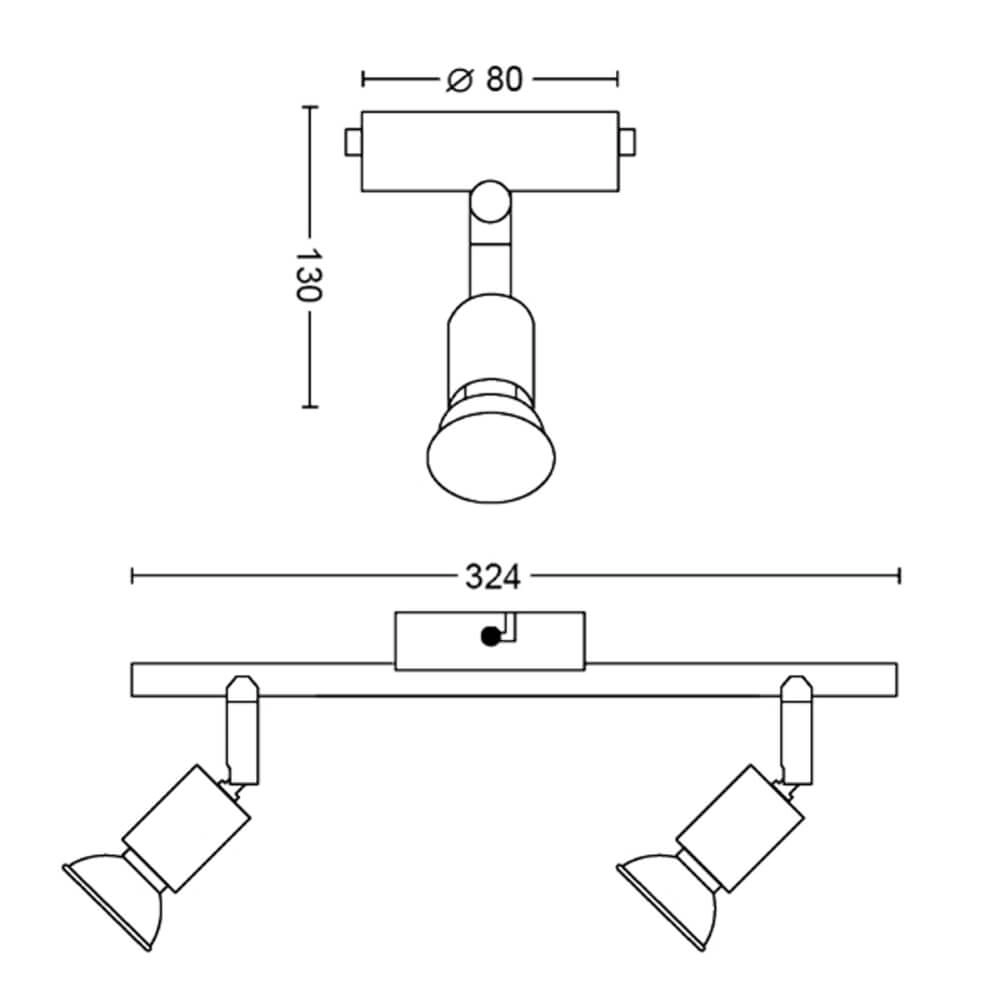 Schwarzer Deckenstrahler Limbali 2x GU10 Philips 8719514465237