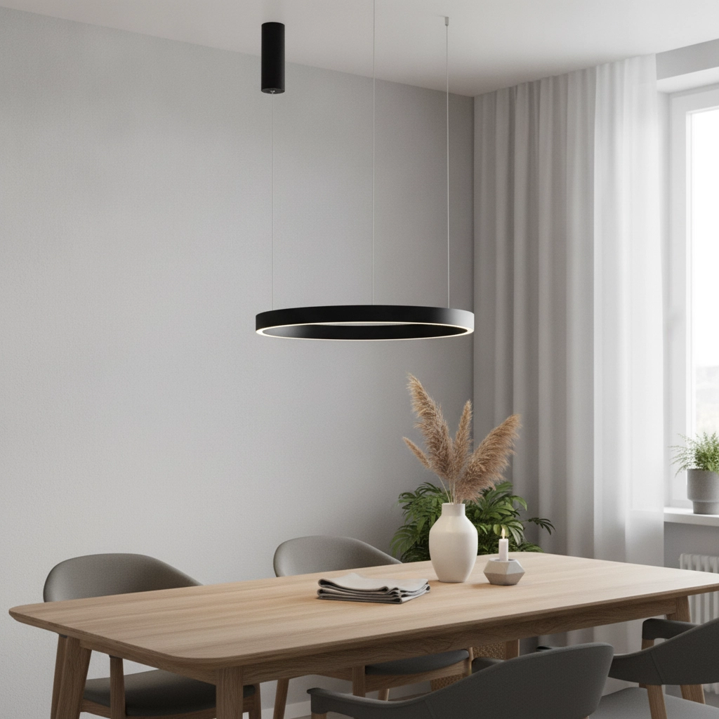 Schwarze Pendelleuchte Elowen Ausführung Ø 60cm