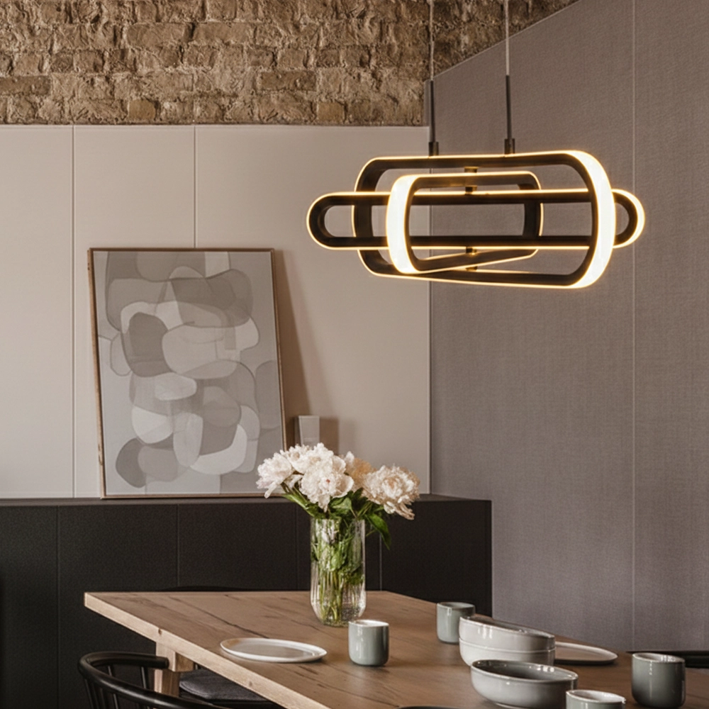 Design-Pendelleuchte Arte Schwarzes Oval