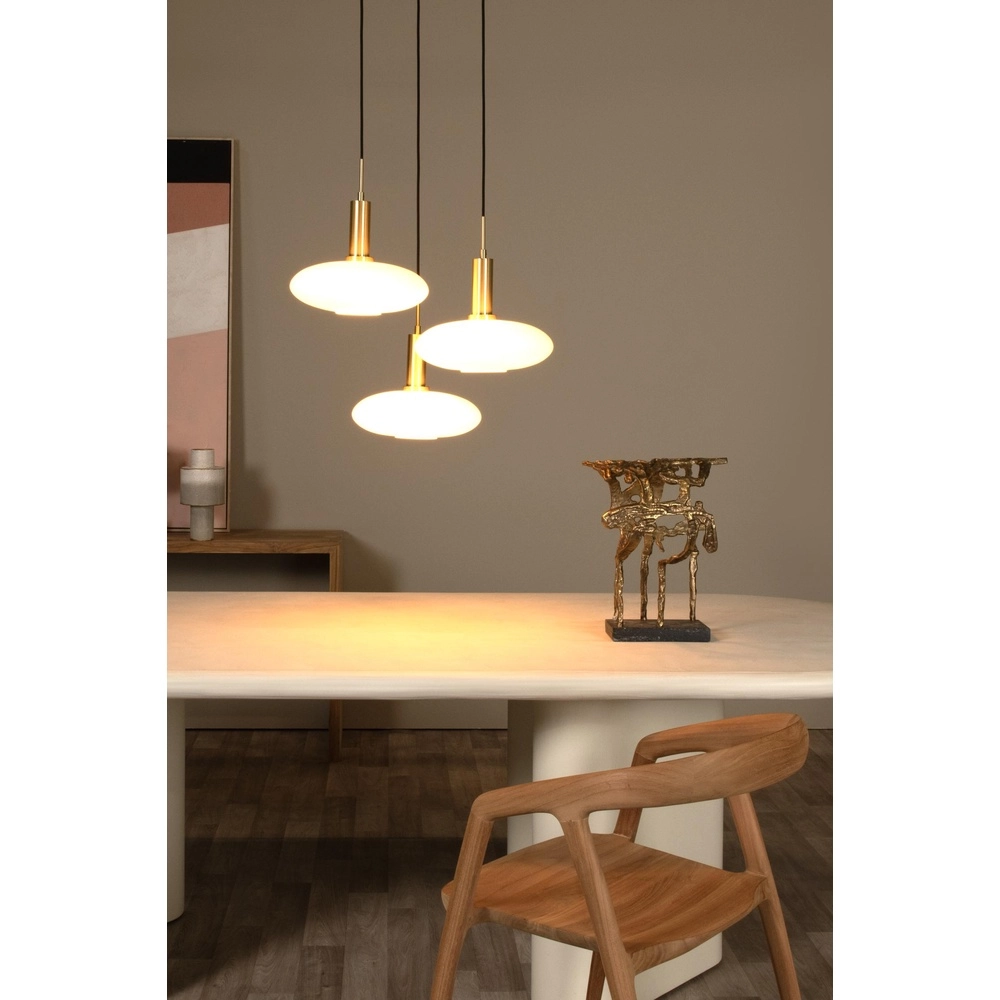 Design-Pendellampe Singala 3-hell rundes Gold mit Weiß Lucide 5411212251107