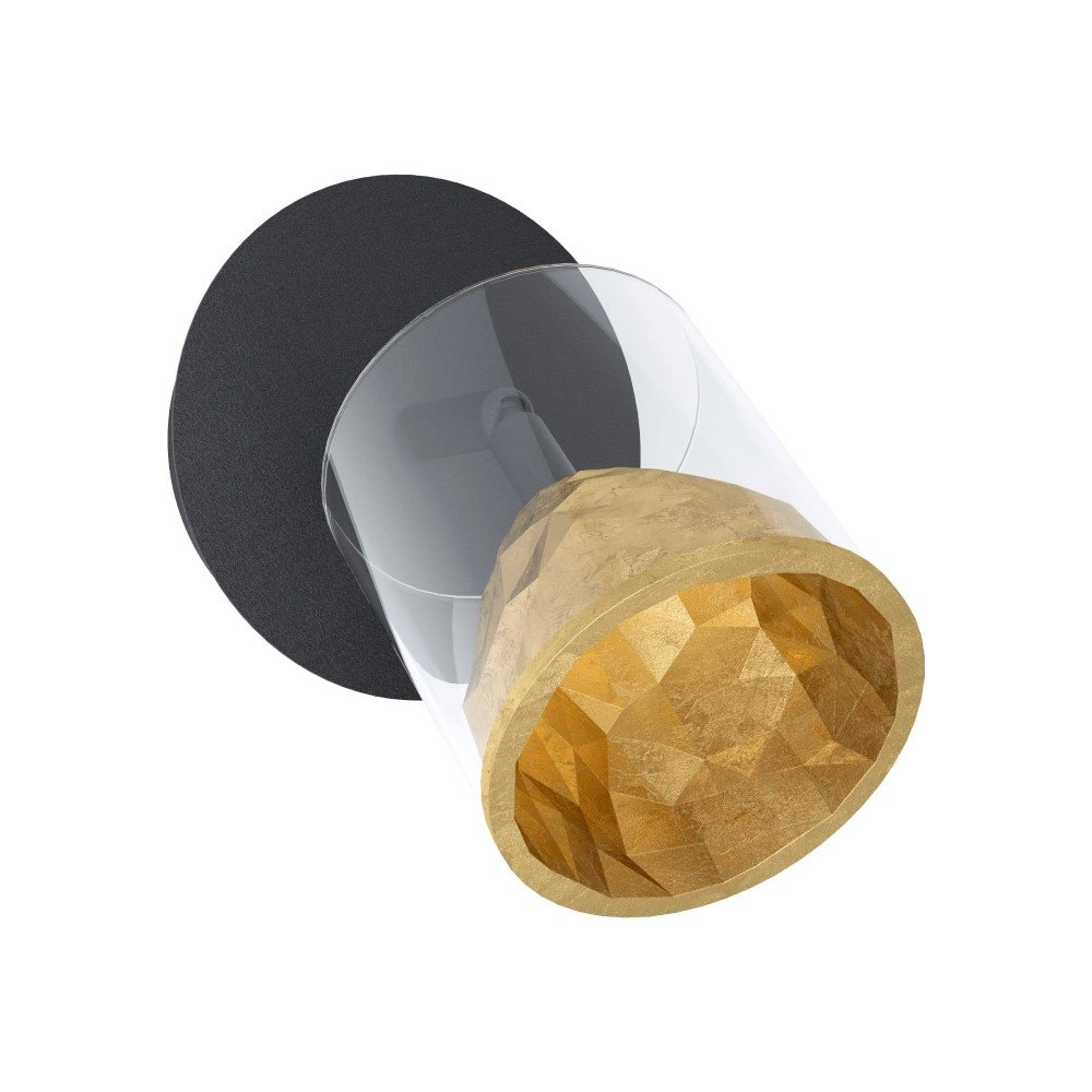 Schwarze Wandlampe Melito mit Gold Stars of Light 9002759395735