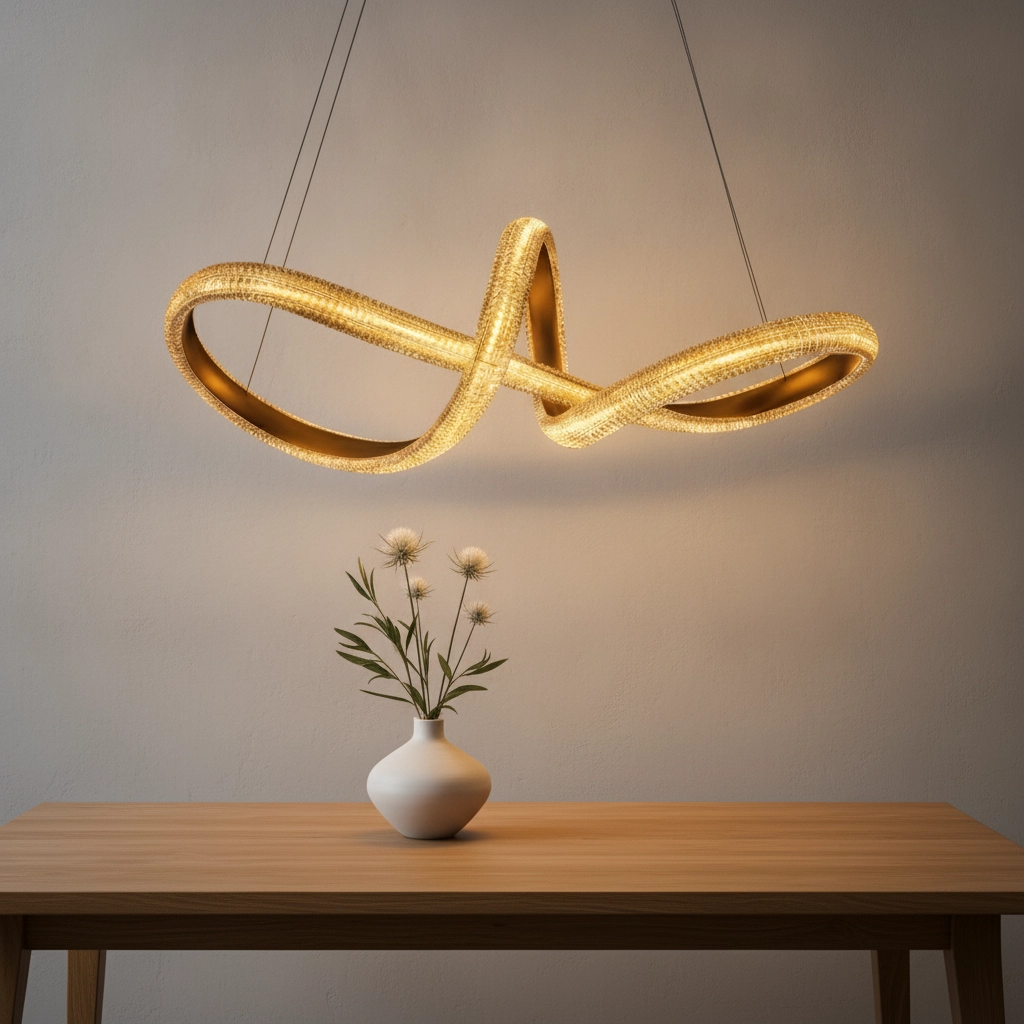 Pendelleuchte Medora Locke gold 75cm