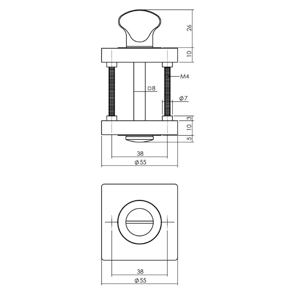 Verschluss der Toilette Tira quadratisch anthrazit Intersteel 8714186539613