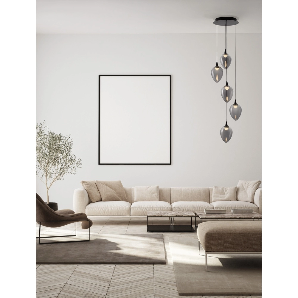 Pendelleuchte Nali 5-flammiges Rauchglas Lyora 5212017477781