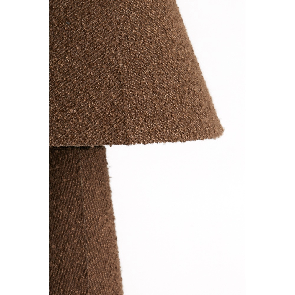 Tischlampe Devia Ø 30cm – bouclé – braun Light & Living 8717807759476