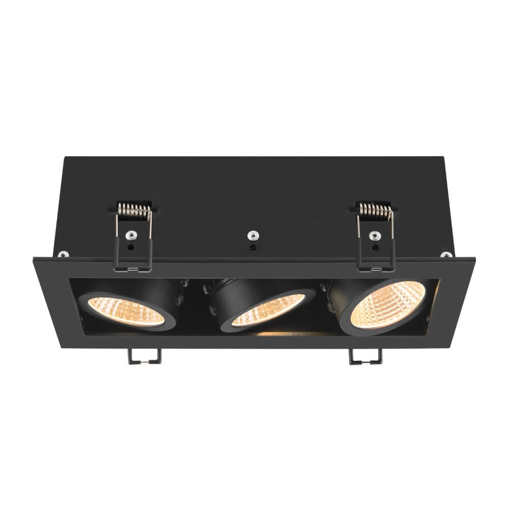 Quadratischer LED-Einbaustrahler Kadux Triple 3x LED - schwarz - 3000K