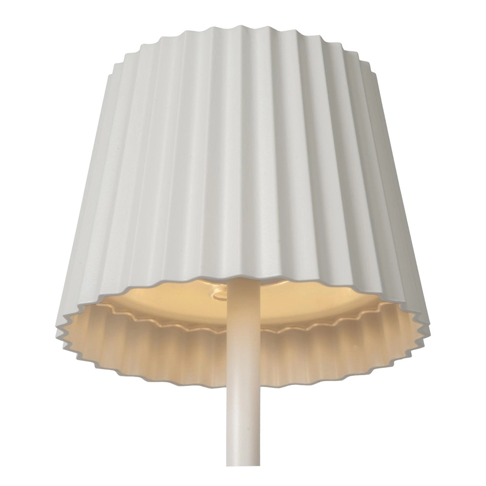 Wiederaufladbare Tischlampe Justine Weiß mit Ladestation Lucide 5411212272188