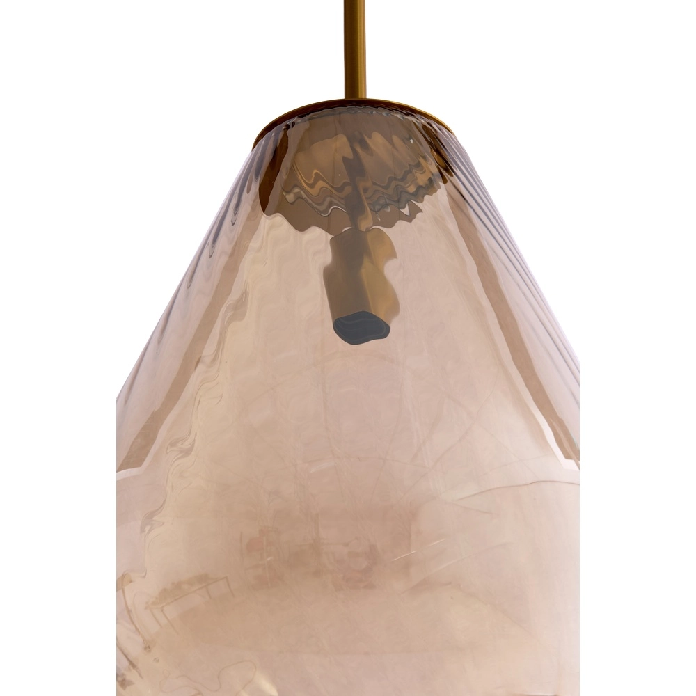 Glas-Pendellampe Leona Ø 25cm – Bernsteinglas Light & Living 8717807834005
