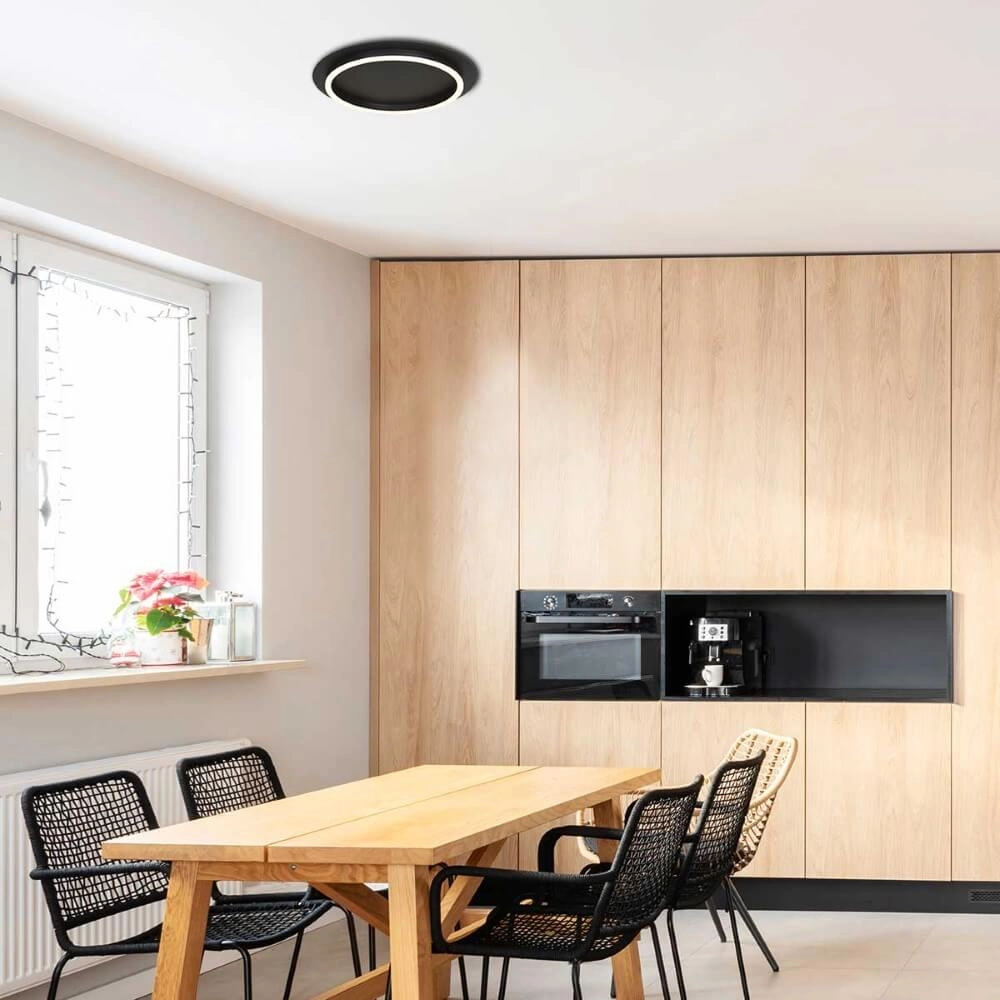 Moderne LED-Deckenleuchte Ringlux schwarz - Ø 32cm Steinhauer 8712746170573