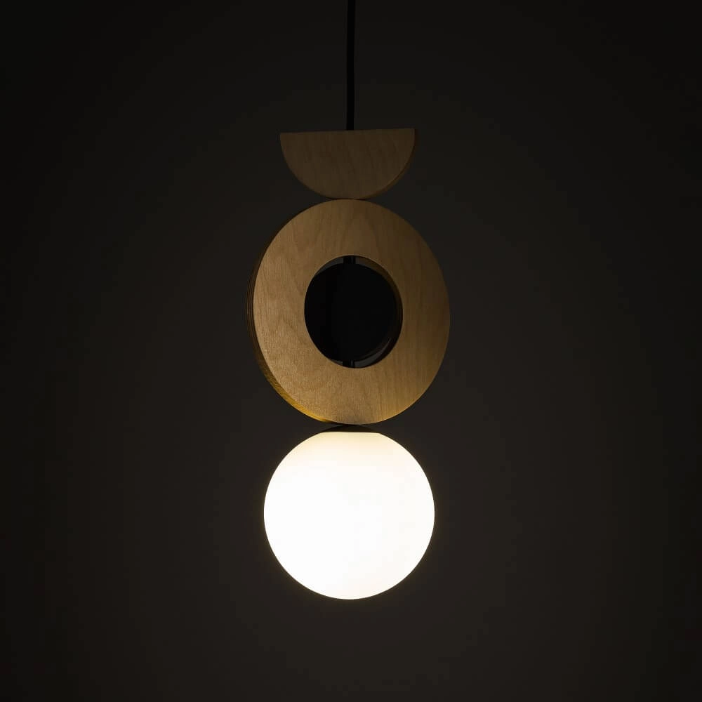 Design-Pendelleuchte Drops Wood B 1-helles Holz Lyora 5903139111744