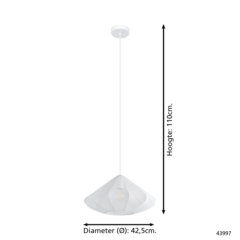 Pendellampe Ø 42 cm Dolwen Weiß - Japandi Eglo 9002759439972