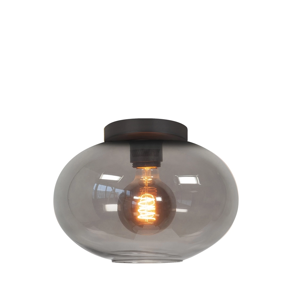 Deckenlampe Bellini schwarz mit Rauchglas Ø 26cm Highlight