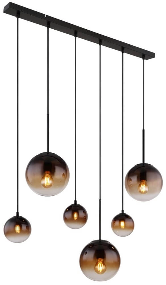Schwarze Hängelampe Hallie mit einzigartigem Glas Globo 9007371445929