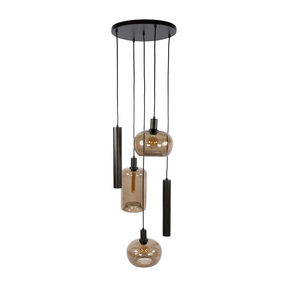 Design-Pendellampe Serene 5-helles Sienabraun Lyora 8716803514805