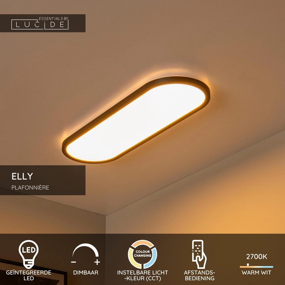 Ovales Deckenlicht Elly schwarze 24W Lucide 5411212071811