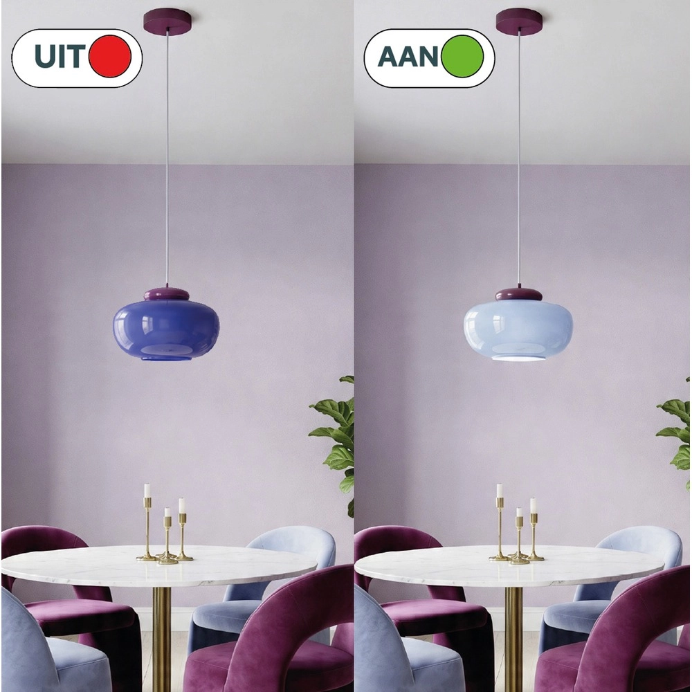 Design-Pendellampe Berardelli Blau mit lila Ø 30 cm