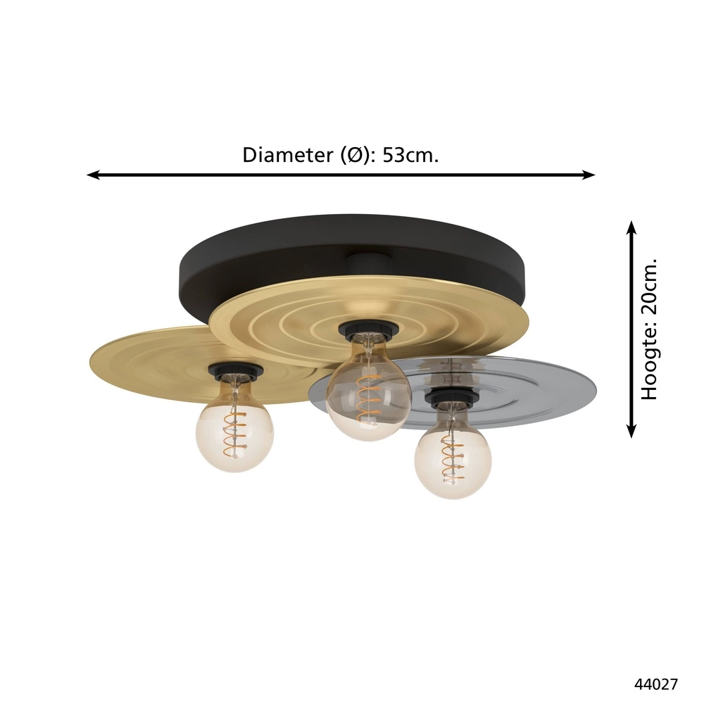 Design-Deckenlampe Lintmill Ø 53cm - 3x E27 Eglo 9002759440275