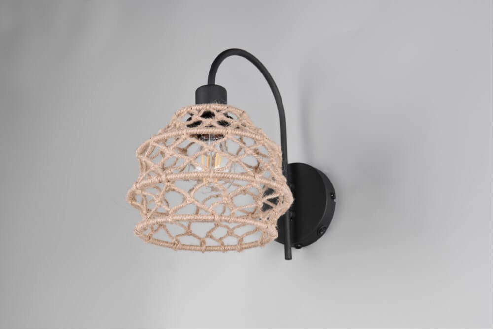 Rattan-Wandleuchte Hive mit schwarz Trio 4017807637212