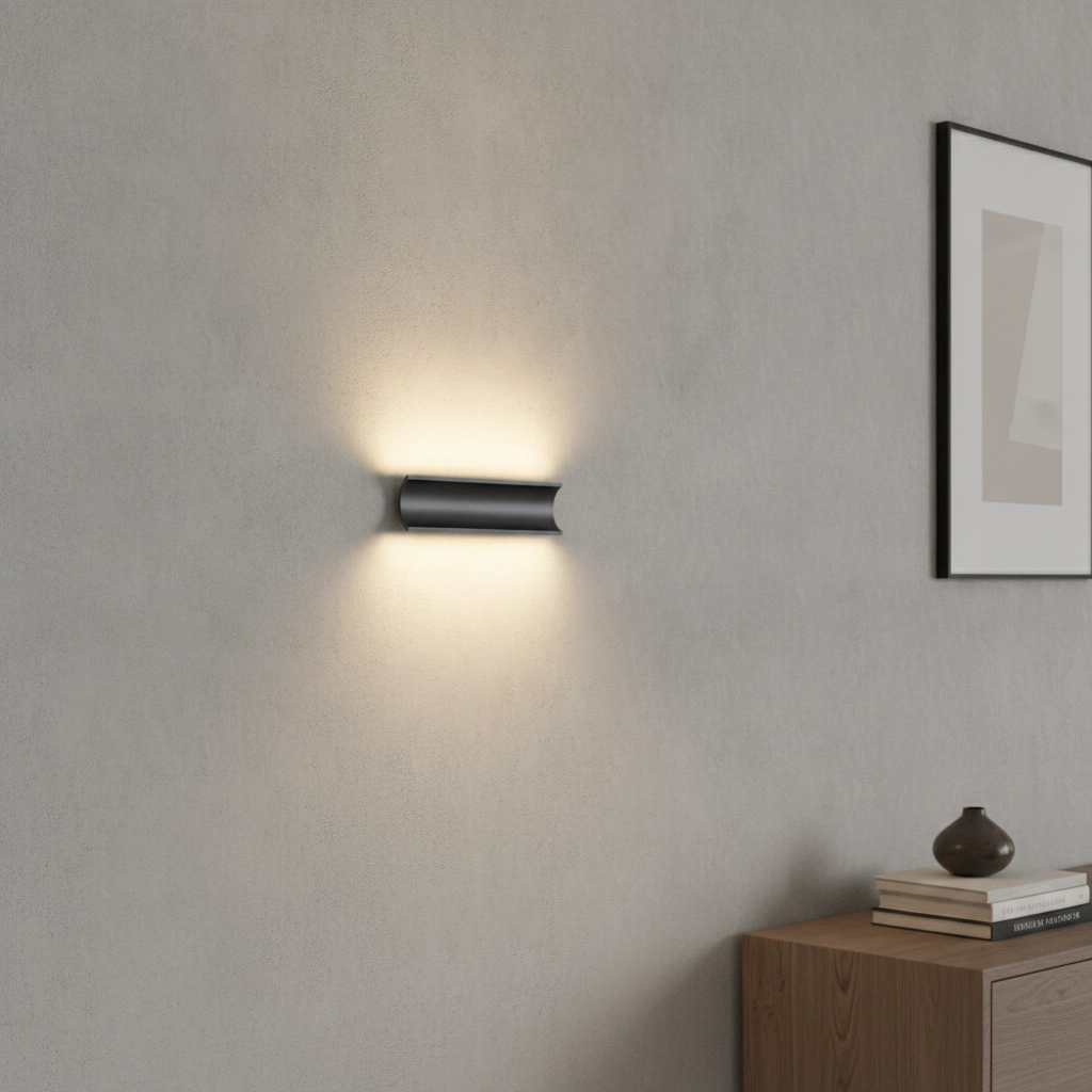 Indirekte Wandlampe Malibu Auf-runter – schwarz