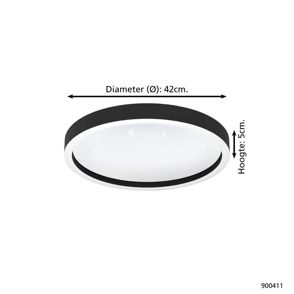 Deckenlampe Zigbee Montemorelos-Z Ø 42cm schwarz Eglo 9008606243839