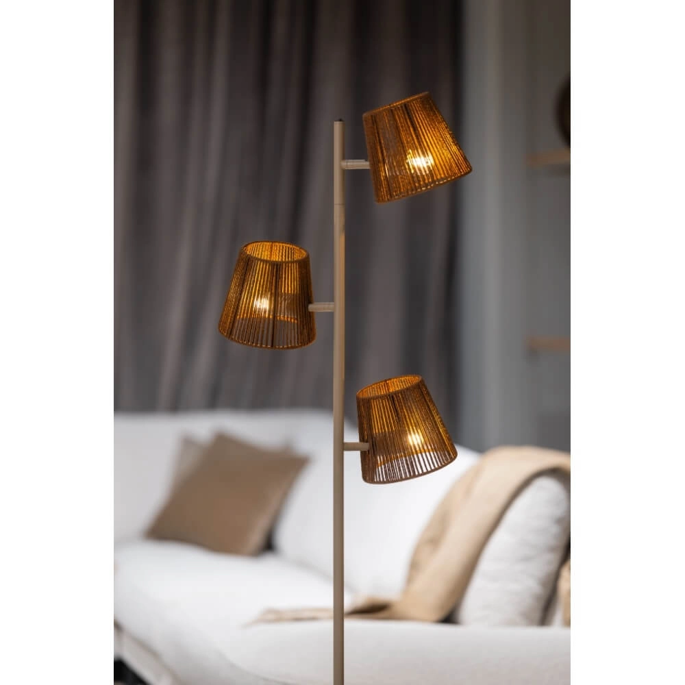 Stehlampe Daan braun mit Rattankappen ETH 8720195309338
