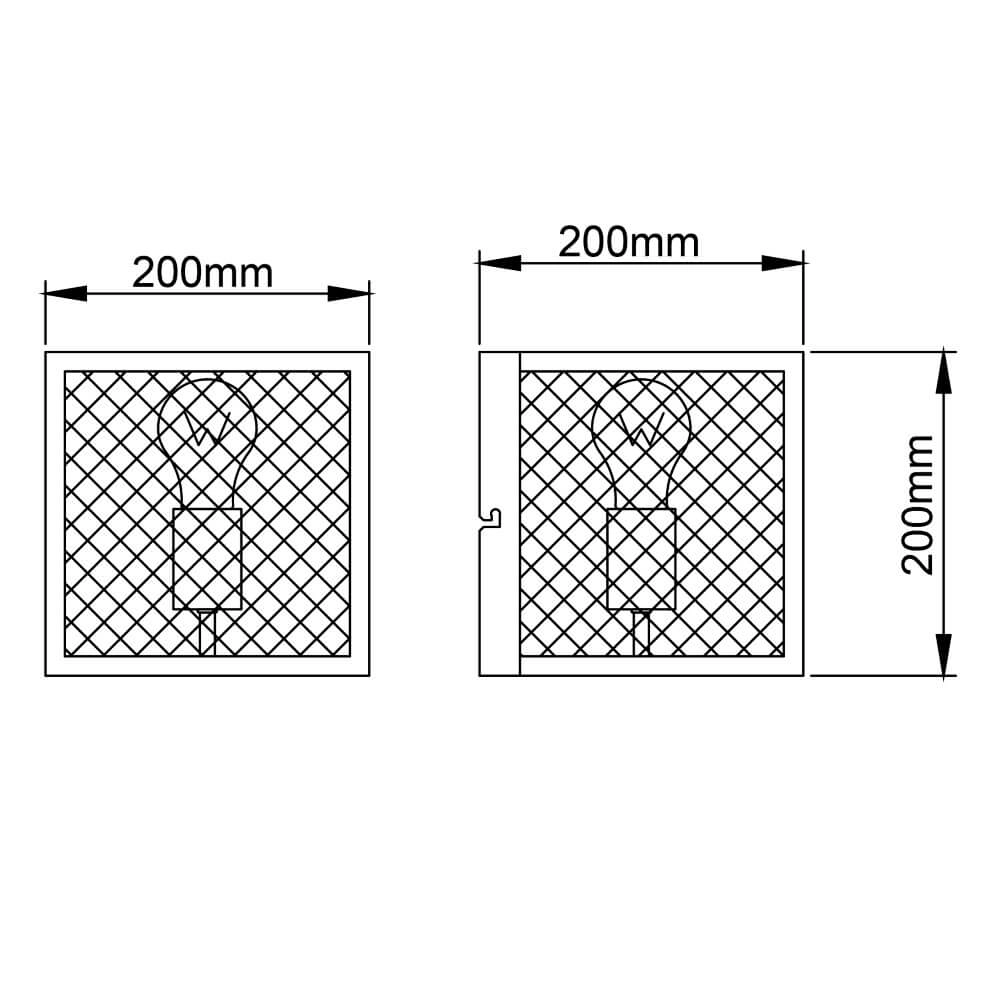 Quadratische Wandleuchte Maze Schwarz Brilliant 4004353409493