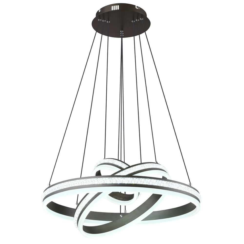 Design-Pendellampe Grouni 3 Ringe mit Titan gebürstet Globo 9007371455003