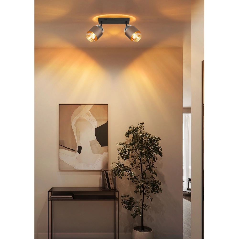 Design-Deckenlampe Milley 2-Licht Schwarz Globo 9007371583348