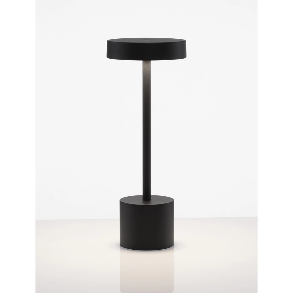 Design-Tischleuchte Fumo Wiederaufladbar Schwarz