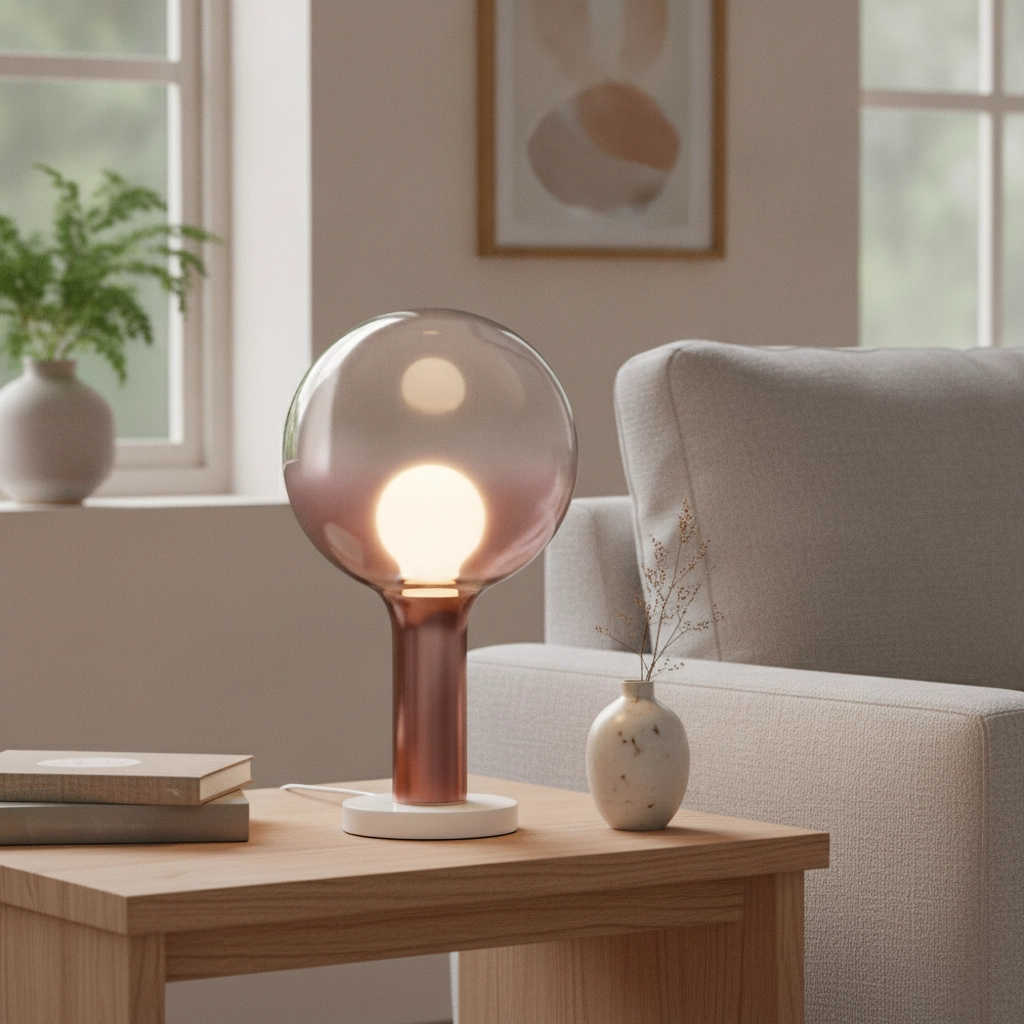 Tischlampe Nostos Braunes Glas