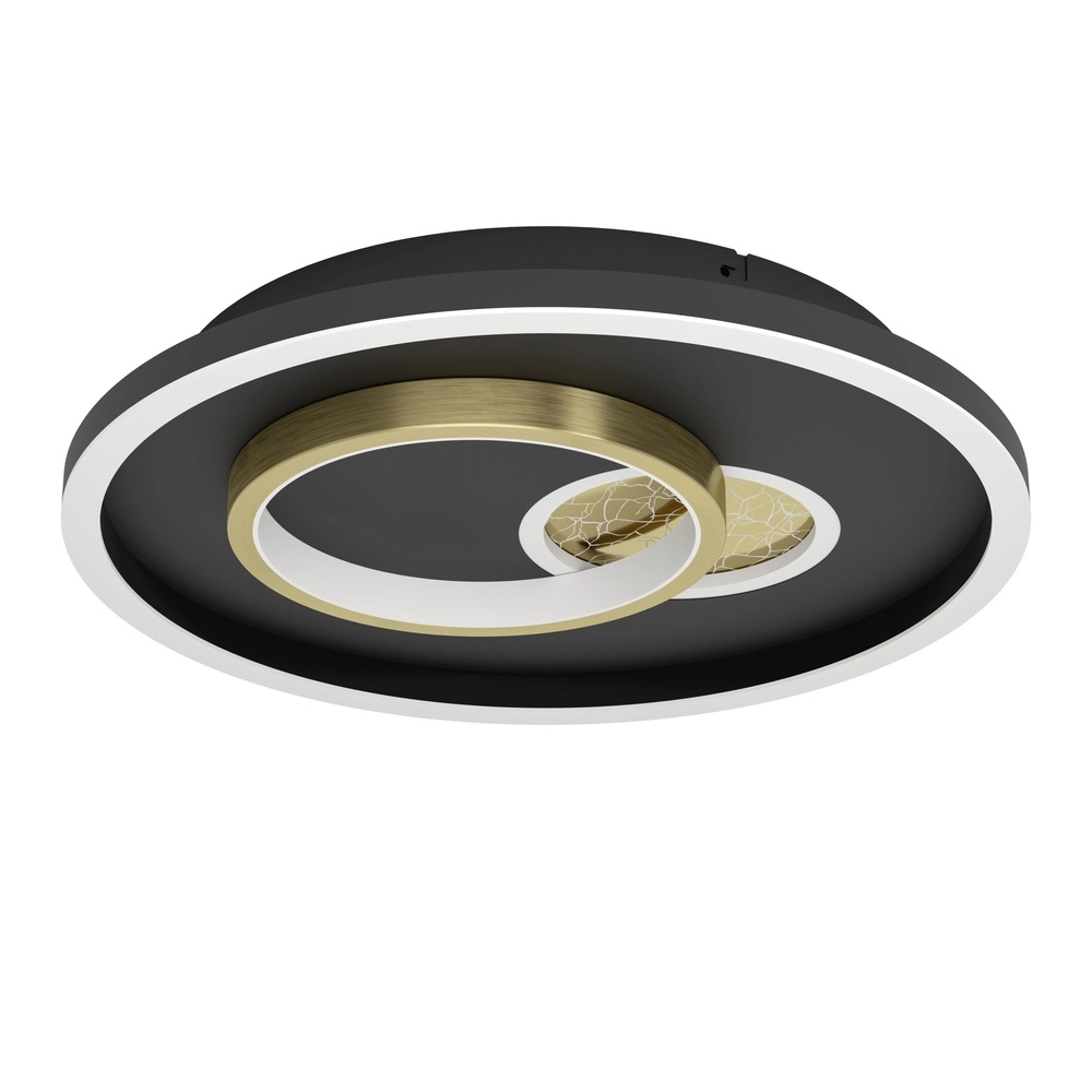 Design-Deckenlampe Tiriolo LED – schwarz mit Gold – Ø 38 cm