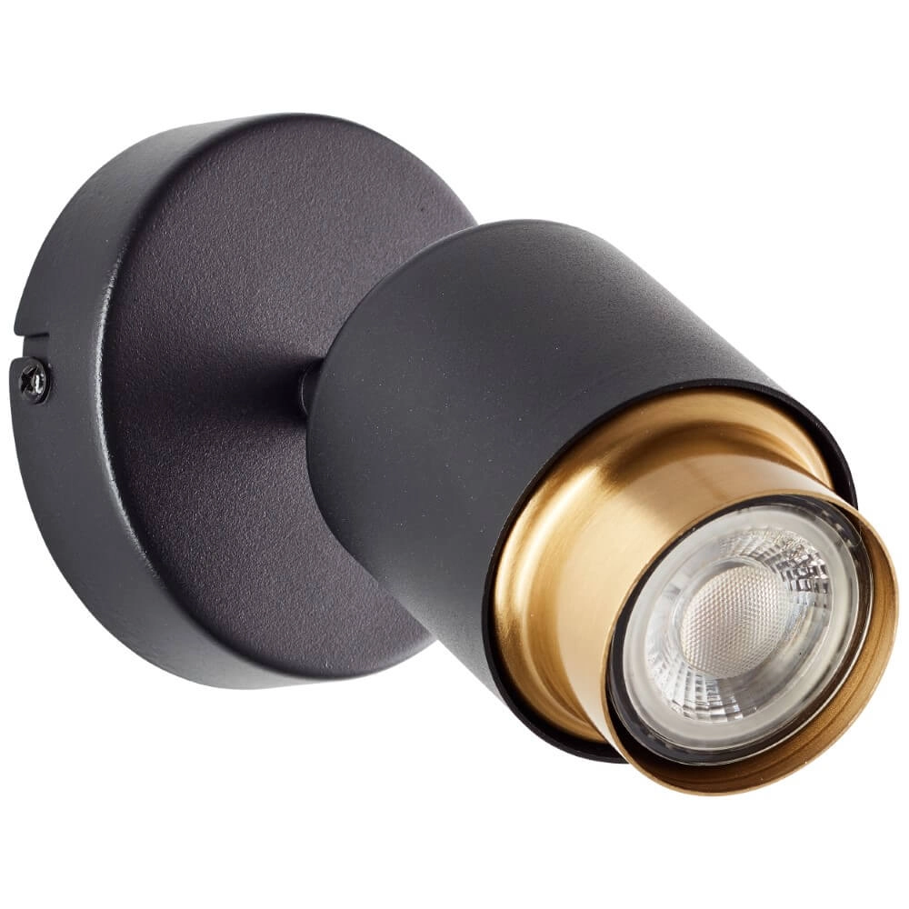 Aufbaustrahler Covelo schwarz mit gold Brilliant 4004353441349